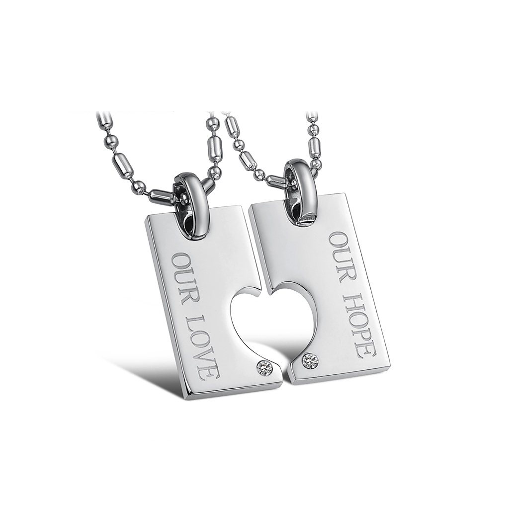 Couples Heart Puzzle Necklaces
